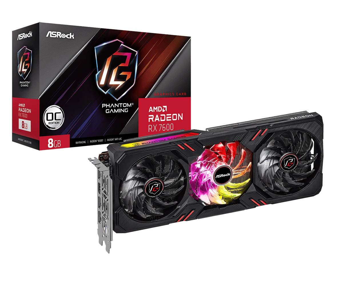 ASRock AMD Radeon RX 7600 Phantom Gaming 8GB OC